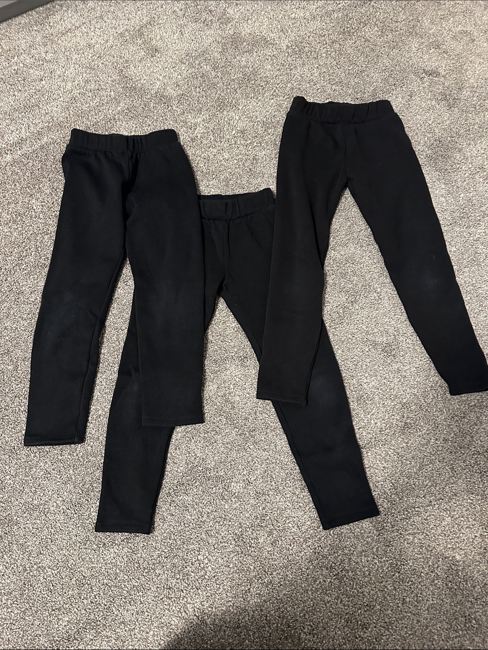 Kids Black Fleece-Lined Leggings